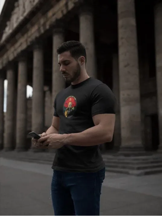 Unisex Bisiklet Yaka Baskılı Oversize T-Shirt - Siyah Unisex Bisiklet Yaka Baskılı Oversize T-Shirt - Siyah