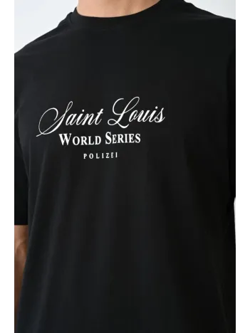 Unisex Bisiklet Yaka Baskılı Oversize T-Shirt - Siyah Unisex Bisiklet Yaka Baskılı Oversize T-Shirt - Siyah