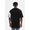 Unisex Bisiklet Yaka Baskılı Oversize T-Shirt - Siyah Unisex Bisiklet Yaka Baskılı Oversize T-Shirt - Siyah