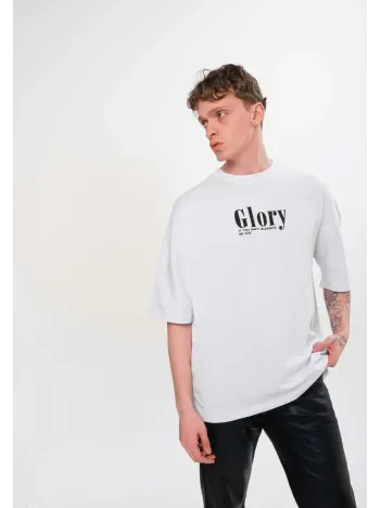 Unisex Bisiklet Yaka Baskılı Oversize T-Shirt - Siyah Unisex Bisiklet Yaka Baskılı Oversize T-Shirt - Siyah