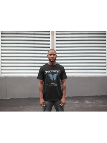 Unisex Bisiklet Yaka Baskılı Oversize T-Shirt - Siyah Unisex Bisiklet Yaka Baskılı Oversize T-Shirt - Siyah