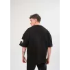 Unisex Bisiklet Yaka Baskılı Oversize T-Shirt - Siyah Unisex Bisiklet Yaka Baskılı Oversize T-Shirt - Siyah