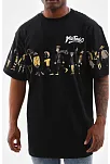 Unisex Bisiklet Yaka Baskılı Oversize T-shirt - Siyah