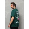 Unisex Bisiklet Yaka Baskılı Oversize T-Shirt - Yeşil Unisex Bisiklet Yaka Baskılı Oversize T-Shirt - Yeşil