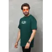 Unisex Bisiklet Yaka Baskılı Oversize T-Shirt - Yeşil Unisex Bisiklet Yaka Baskılı Oversize T-Shirt - Yeşil