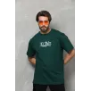 Unisex Bisiklet Yaka Baskılı Oversize T-Shirt - Yeşil Unisex Bisiklet Yaka Baskılı Oversize T-Shirt - Yeşil