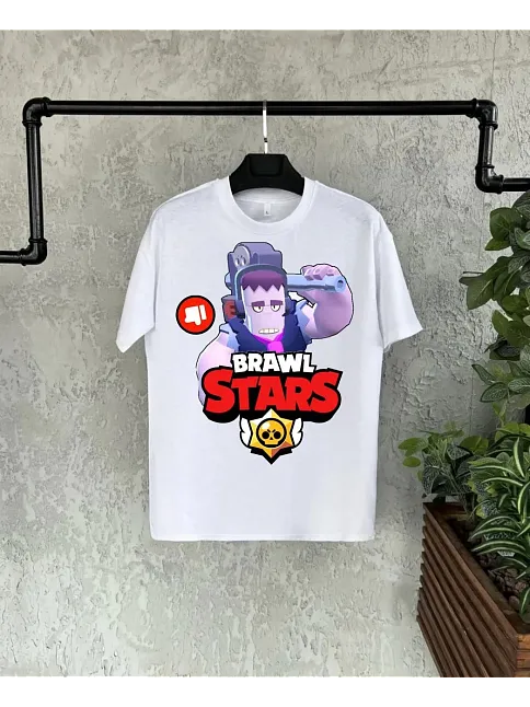 Unisex Bisiklet Yaka Kısa Kol Baskılı Çocuk T-shirt - Beyaz