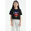 Unisex Bisiklet Yaka Kısa Kol Baskılı Çocuk T-Shirt - Siyah Unisex Bisiklet Yaka Kısa Kol Baskılı Çocuk T-Shirt - Siyah
