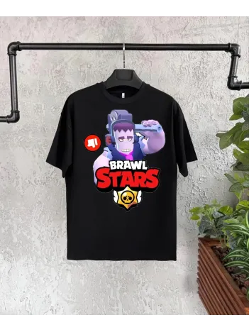 Unisex Bisiklet Yaka Kısa Kol Baskılı Çocuk T-Shirt - Siyah Unisex Bisiklet Yaka Kısa Kol Baskılı Çocuk T-Shirt - Siyah