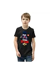 Unisex Bisiklet Yaka Kısa Kol Baskılı Çocuk T-shirt - Siyah