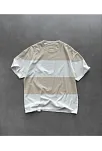 Unisex Bisiklet Yaka Parçalı T-shirt - Bej