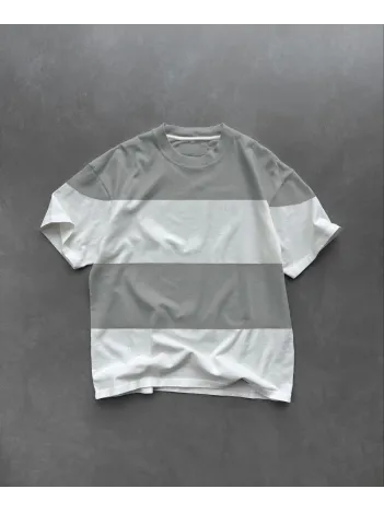 Unisex Bisiklet Yaka Parçalı T-Shirt - Gri Unisex Bisiklet Yaka Parçalı T-Shirt - Gri