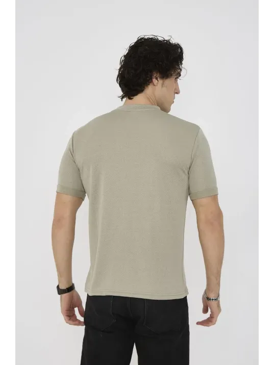 Unisex Bisiklet Yaka Slim fit T-Shirt- Açık Yeşil Unisex Bisiklet Yaka Slim fit T-Shirt- Açık Yeşil