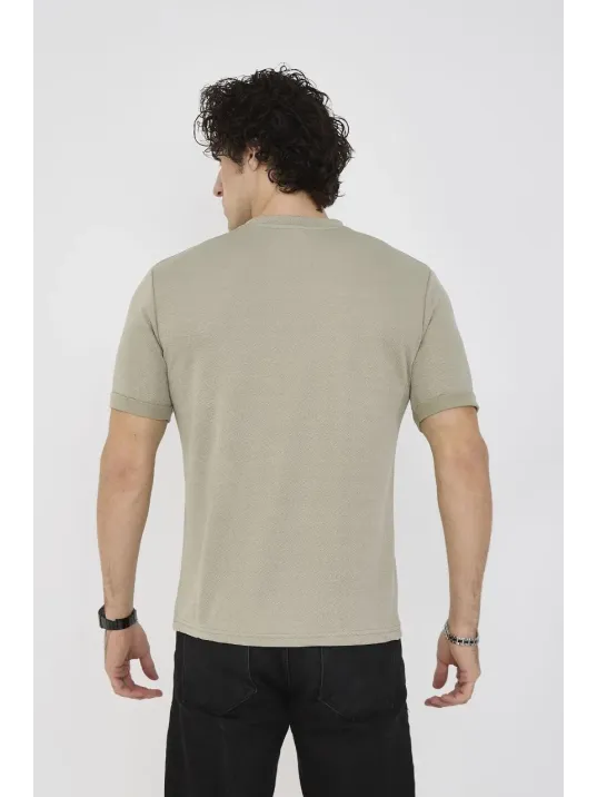 Unisex Bisiklet Yaka Slim fit T-Shirt- Açık Yeşil Unisex Bisiklet Yaka Slim fit T-Shirt- Açık Yeşil