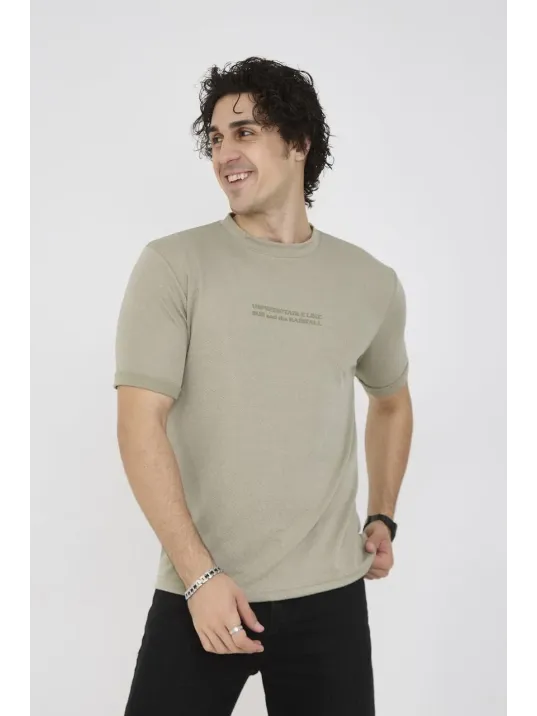 Unisex Bisiklet Yaka Slim fit T-Shirt- Açık Yeşil Unisex Bisiklet Yaka Slim fit T-Shirt- Açık Yeşil