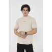 Unisex Bisiklet Yaka Slim fit T-Shirt- Bej Unisex Bisiklet Yaka Slim fit T-Shirt- Bej