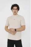 Unisex Bisiklet Yaka Slim Fit T-shirt- Bej Unisex Bisiklet Yaka Slim Fit T-shirt- Bej