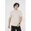 Unisex Bisiklet Yaka Slim fit T-Shirt- Bej Unisex Bisiklet Yaka Slim fit T-Shirt- Bej