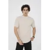 Unisex Bisiklet Yaka Slim fit T-Shirt- Bej Unisex Bisiklet Yaka Slim fit T-Shirt- Bej