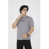 Unisex Bisiklet Yaka Slim fit T-Shirt- Gri