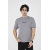 Unisex Bisiklet Yaka Slim fit T-Shirt- Gri Unisex Bisiklet Yaka Slim fit T-Shirt- Gri