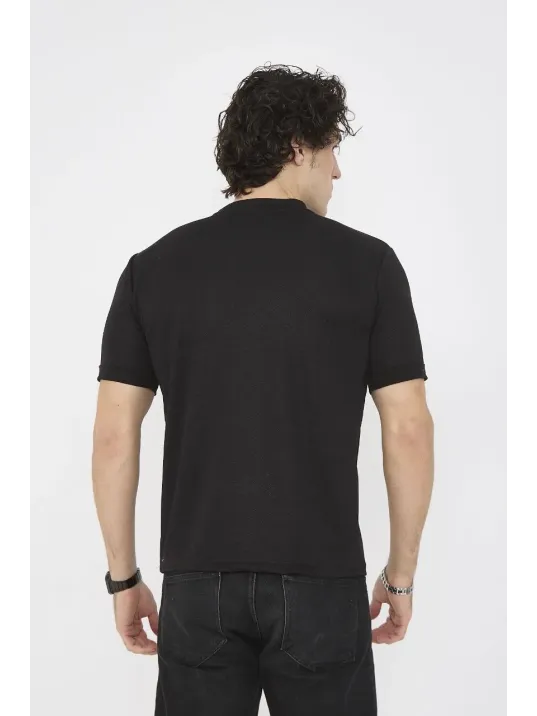 Unisex Bisiklet Yaka Slim fit T-Shirt- Siyah Unisex Bisiklet Yaka Slim fit T-Shirt- Siyah