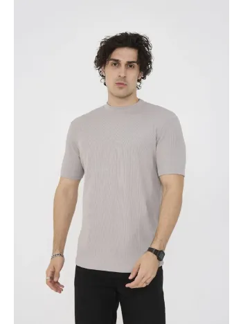 Unisex Bisiklet Yaka Slim fit T-Shirt- Taş Unisex Bisiklet Yaka Slim fit T-Shirt- Taş