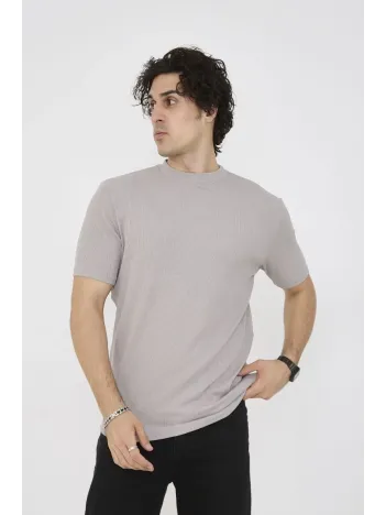 Unisex Bisiklet Yaka Slim fit T-Shirt- Taş Unisex Bisiklet Yaka Slim fit T-Shirt- Taş