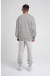 Unisex Biskilet Yaka Üç İplik Sweatshirt - Gri