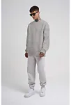 Unisex Biskilet Yaka Üç İplik Sweatshirt - Gri