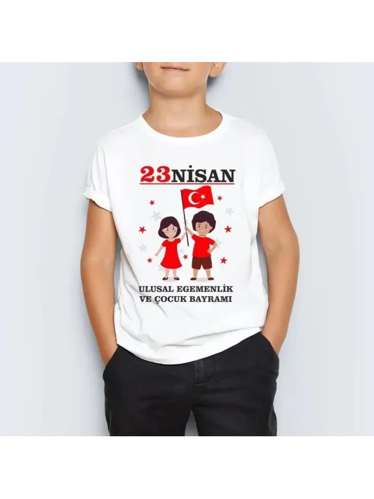 Unisex Çocuk Baskılı T-shirt - Beyaz