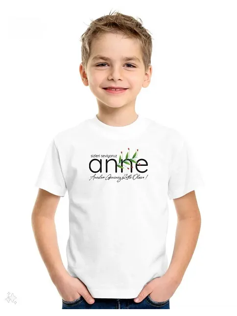 Unisex Çocuk Baskılı T-shirt - Beyaz