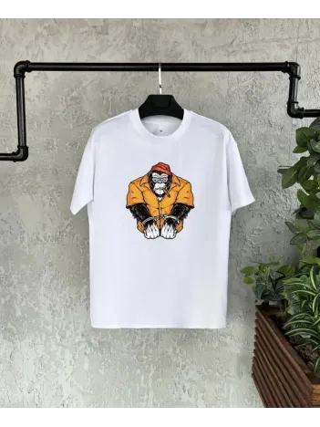 Unisex Çocuk Baskılı T-shirt - Beyaz