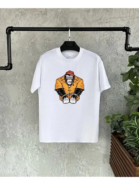 Unisex Çocuk Baskılı T-shirt - Beyaz
