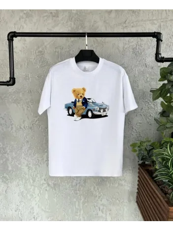 Unisex Çocuk Baskılı T-shirt - Beyaz