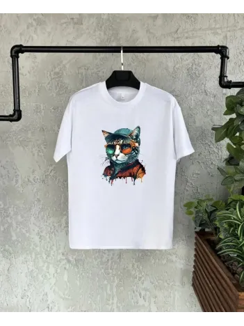Unisex Çocuk Baskılı T-shirt - Beyaz