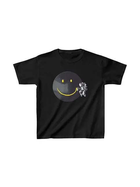 Unisex Çocuk Baskılı T-shirt - Siyah
