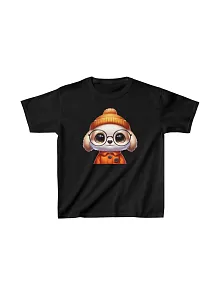 Unisex Çocuk Baskılı T-shirt - Siyah