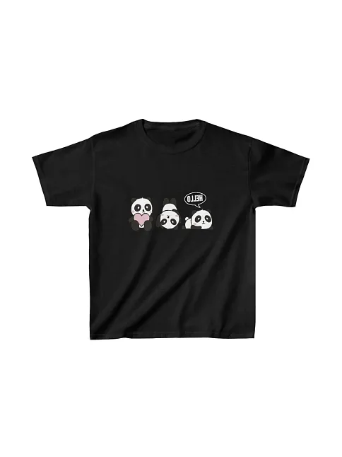 Unisex Çocuk Baskılı T-shirt - Siyah
