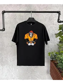 Unisex Çocuk Baskılı T-shirt - Siyah