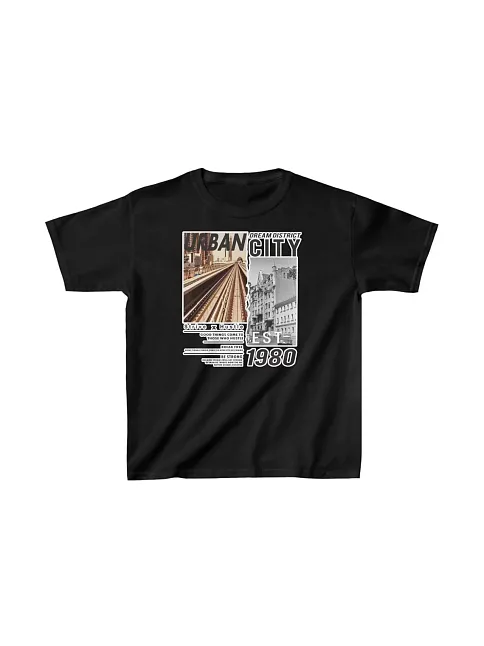Unisex Çocuk Baskılı T-shirt - Siyah