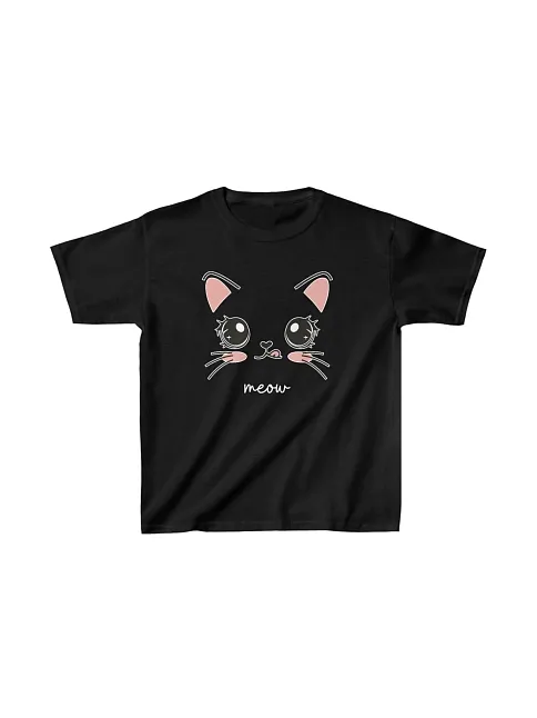 Unisex Çocuk Baskılı T-shirt - Siyah