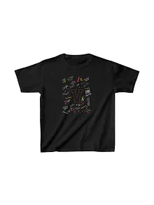 Unisex Çocuk Baskılı T-shirt - Siyah
