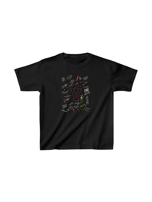 Unisex Çocuk Baskılı T-shirt - Siyah