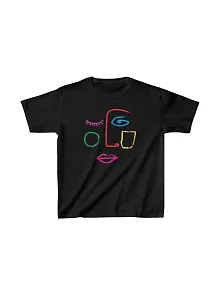 Unisex Çocuk Baskılı T-shirt - Siyah