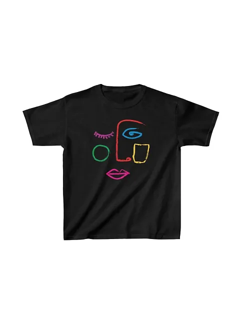 Unisex Çocuk Baskılı T-shirt - Siyah