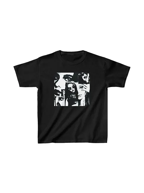 Unisex Çocuk Baskılı T-shirt - Siyah