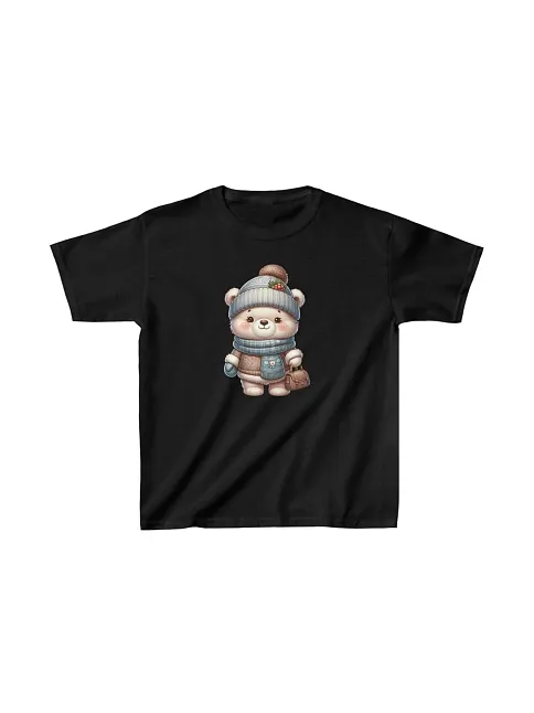 Unisex Çocuk Baskılı T-shirt - Siyah