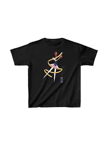 Unisex Çocuk Baskılı T-shirt - Siyah