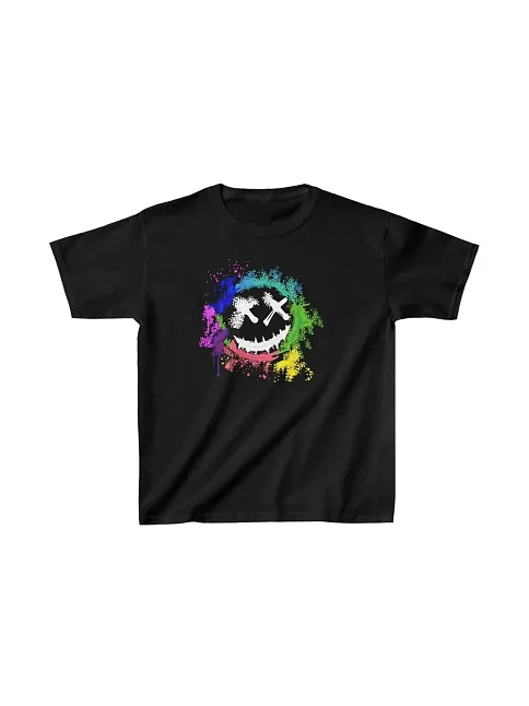 Unisex Çocuk Baskılı T-shirt - Siyah